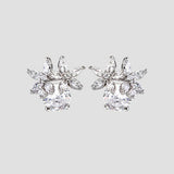 Zircon 925 Sterling Silver Flower Stud Earrings